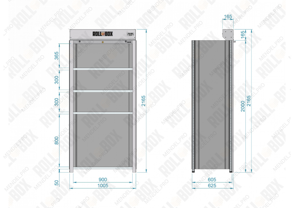 Шкаф роллетный на балкон ROLL-BOX SIMPLE 10.06.5.V2