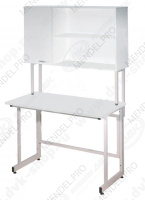 Стол лабораторный с шкафом-надстройкой ЛК-900 СН (900х630х1950/850) (Керамика, Белый)