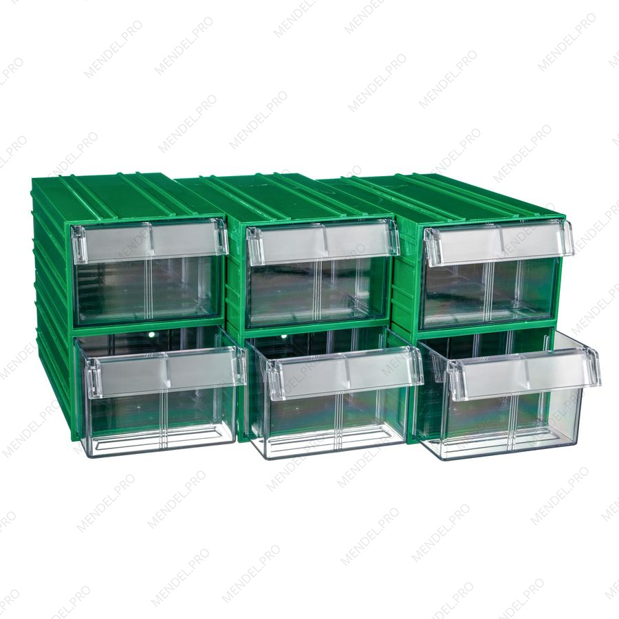 Пластиковый короб Стелла-техник C-2-К6-зеленый-прозрачный