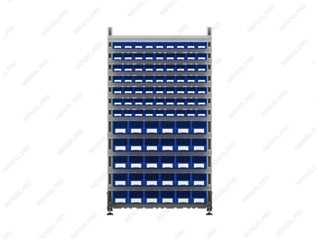 Стеллаж для пластиковых лотков S-BOX односторонний 1800x1000x450.04