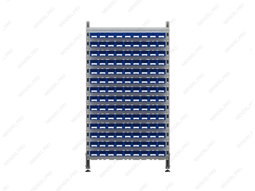 Стеллаж для пластиковых лотков S-BOX односторонний 1800x1000x450.01