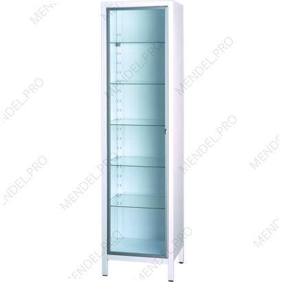 Шкаф медицинский металлический односекционный однодверный с дверкой стекло для медикаментов ШМ1.304-"Айболит"