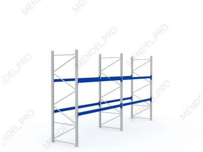 Стеллаж паллетный (фронтальный) 3000х2700х1100 (P130х50х1,5)