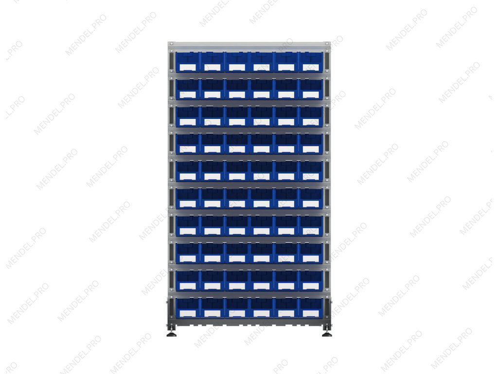 Стеллаж для пластиковых лотков S-BOX односторонний 1800x1000x450.02