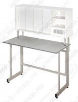 Стол титровальный ЛК-1200 СТ (1200х630х1550/850) (Керамика) (надстройка – сталь)