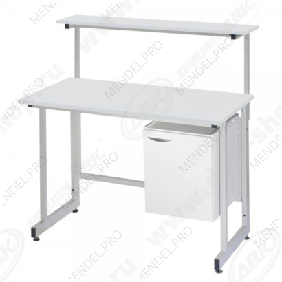 Стол лабораторный с полкой ЛК-900 СМ (900х630х1270/850) (Керамика, Белый)