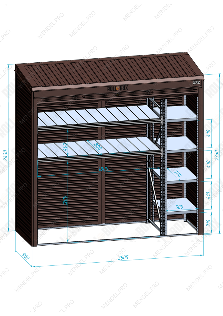 Шкаф уличный ROLL‑BOX VILLAGE ROOF L-3