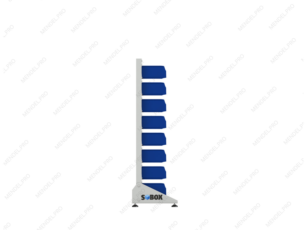 Стеллаж для пластиковых лотков S-BOX односторонний 1500x1000x450.02