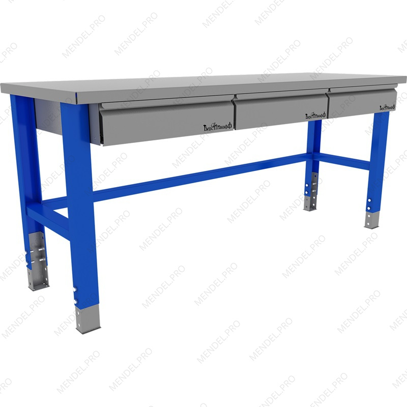 Стол металлический промышленный 2000 мм. PROFFI (RAL5005 и RAL7024)