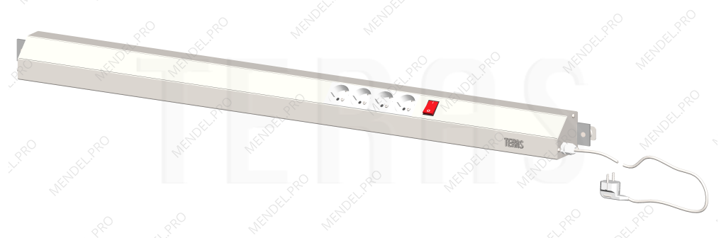 Панель электромонтажная 1200 мм (выключатель, розетки 4 шт.)