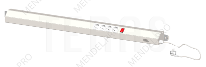 Панель электромонтажная 1200 мм  (выключатель, розетки 4 шт.)