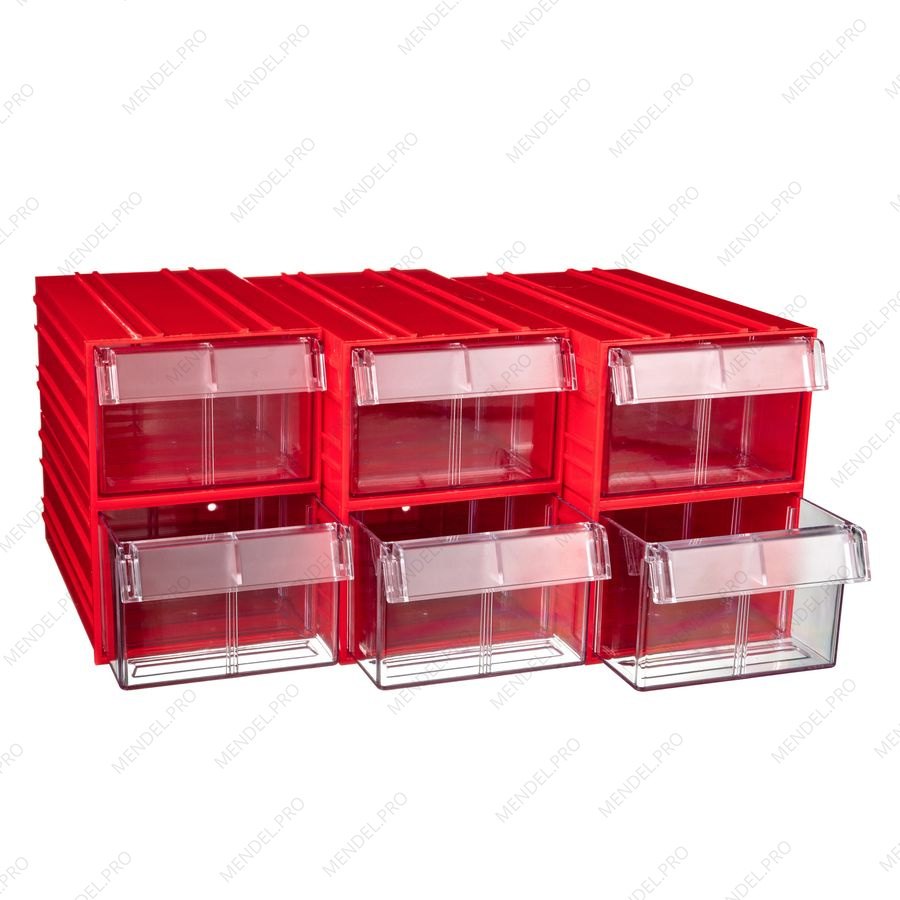 Пластиковый короб Стелла-техник C-2-К6-красный-прозрачный