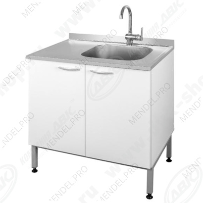 Мойка лабораторная глубок. ЛК-900 СМС-Г (Сталь) (раковина-нерж. сталь, глубина 300 мм) (800х600х850