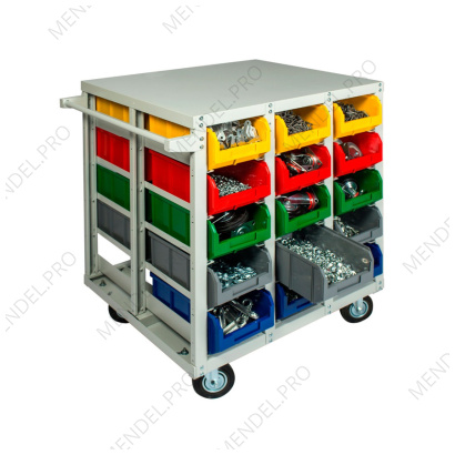 Стеллаж с направляющими мобильный, двусторонний, Стелла-техник V3-30-150-И