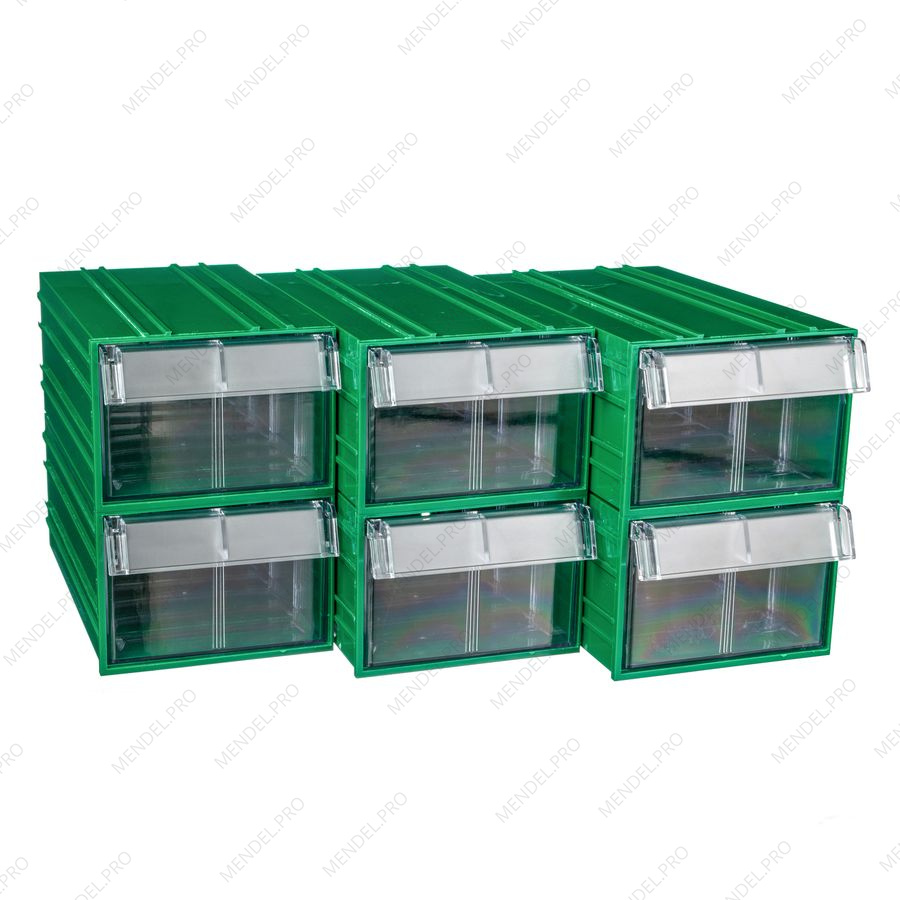 Пластиковый короб Стелла-техник C-2-К6-зеленый-прозрачный