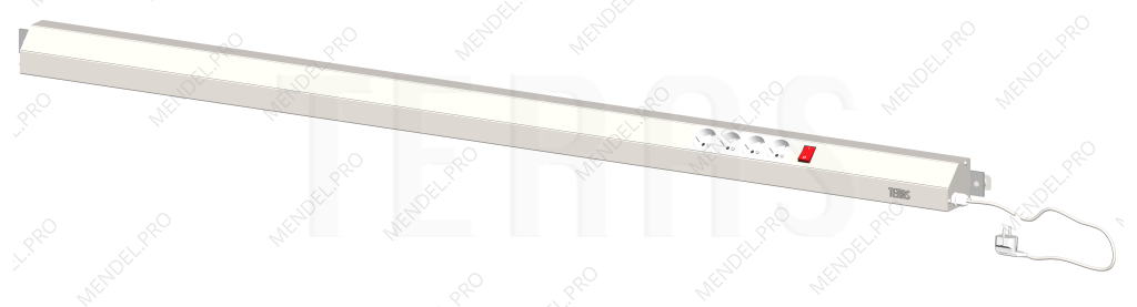 Панель электромонтажная 1800 мм (выключатель, розетки 4 шт.)