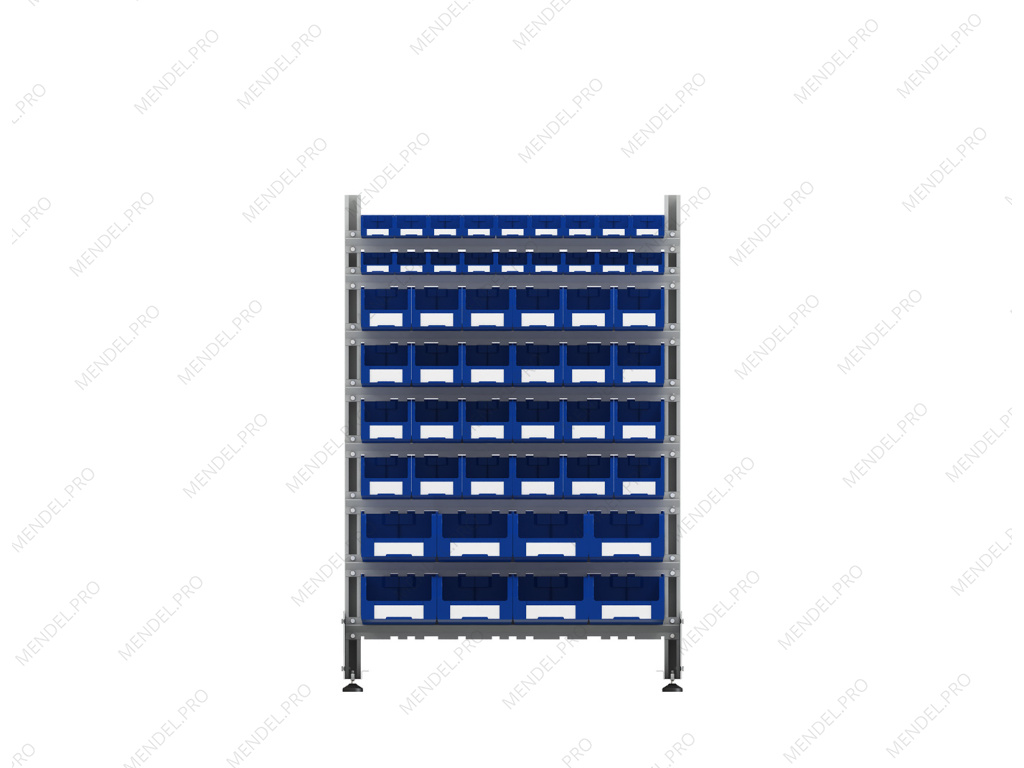 Стеллаж для пластиковых лотков S-BOX двухсторонний 1500x1000x800.06