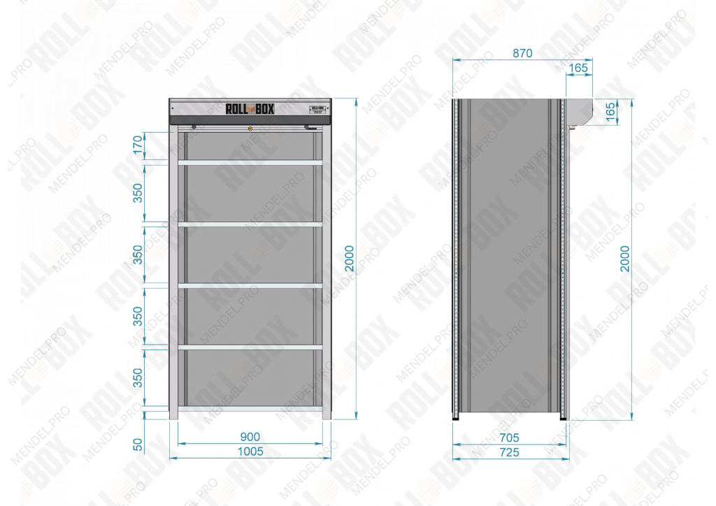 Шкаф роллетный ROLL-BOX SIMPLE 10.07.6.V1