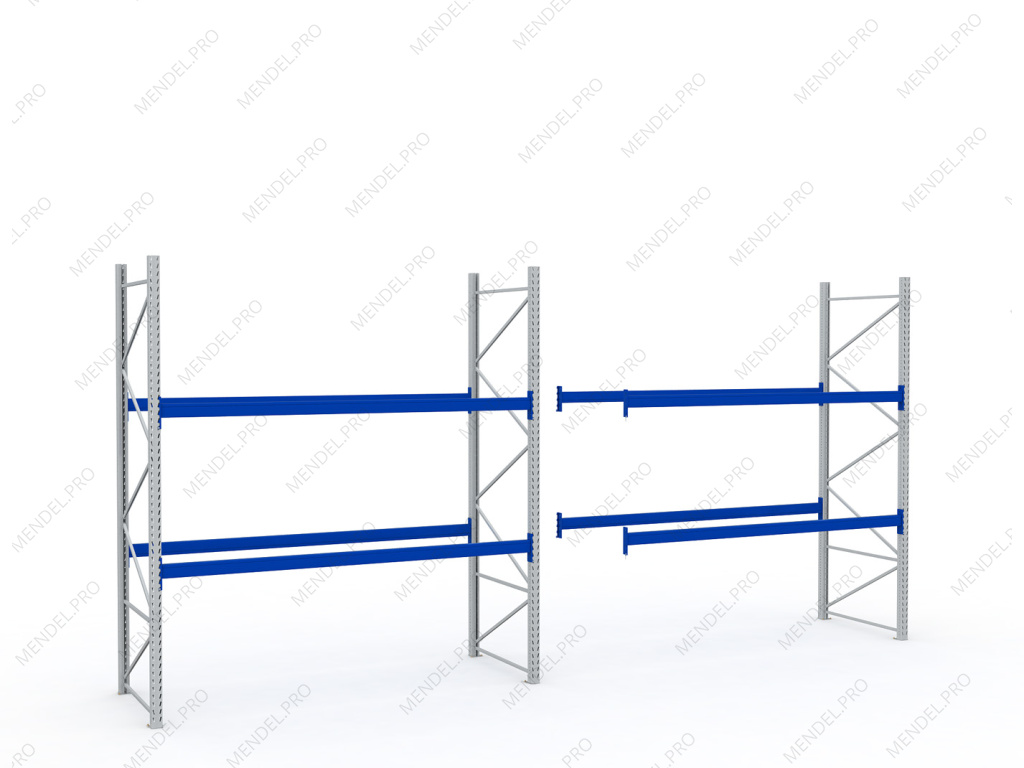 Стеллаж паллетный (фронтальный) 3000х2700х1100 (P90х50х1,2)