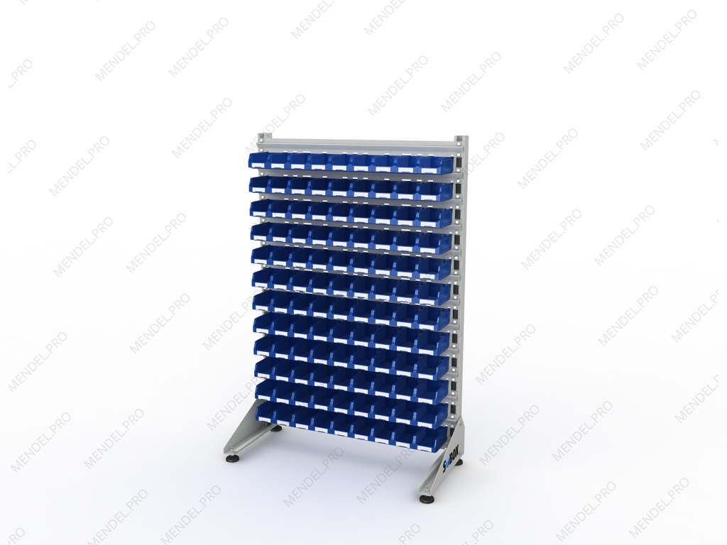 Стеллаж для пластиковых лотков S-BOX односторонний 1500x1000x450.01