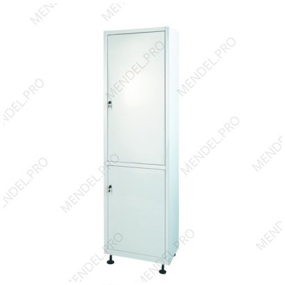 Шкаф медицинский металлический двухсекционный однодверный с дверками металл-металл для медикаментов ШМ-1.101-"Айболит"