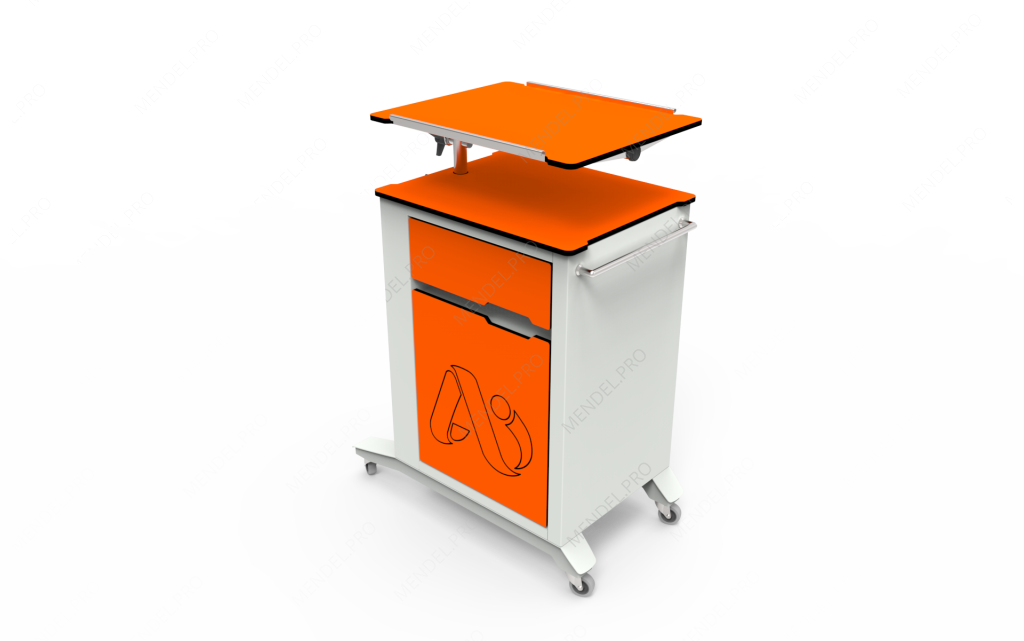 Тумба медицинская прикроватная ТМП-02.6-"Айболит" со столиком, пластик