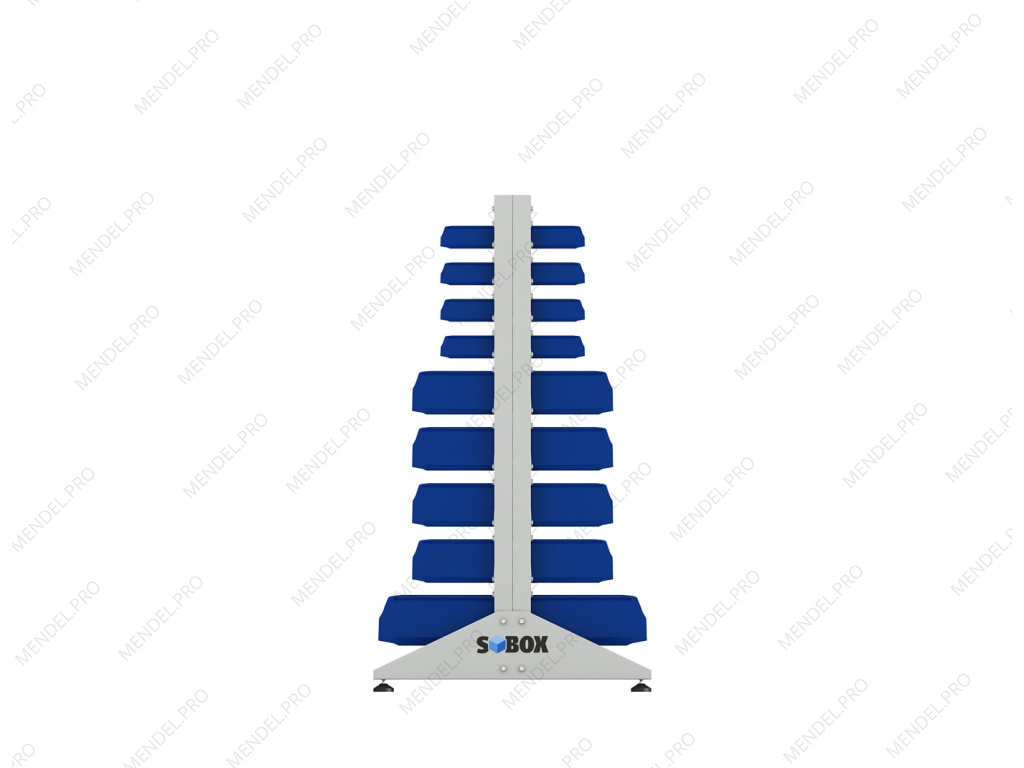 Стеллаж для пластиковых лотков S-BOX двухсторонний 1500x1000x800.05