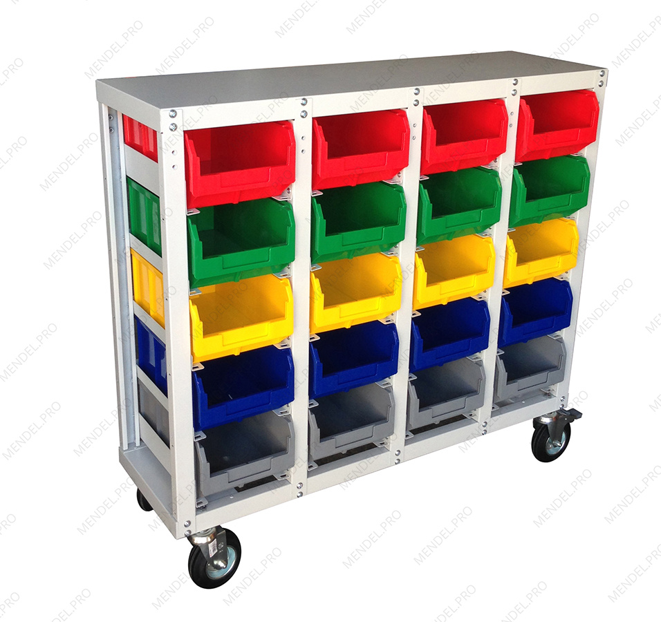 Стеллаж с направляющими мобильный, односторонний, Стелла-техник V3-20-125-И