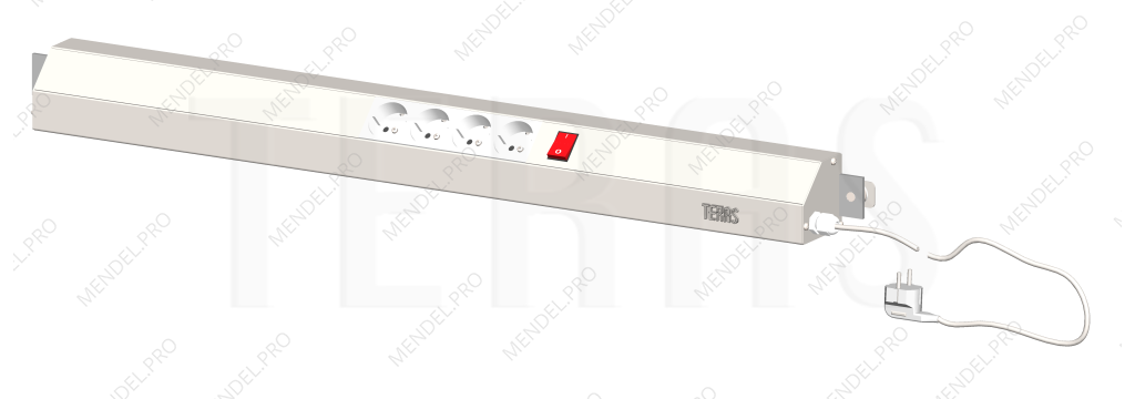 Панель электромонтажная 900 мм (выключатель, розетки 4 шт.)