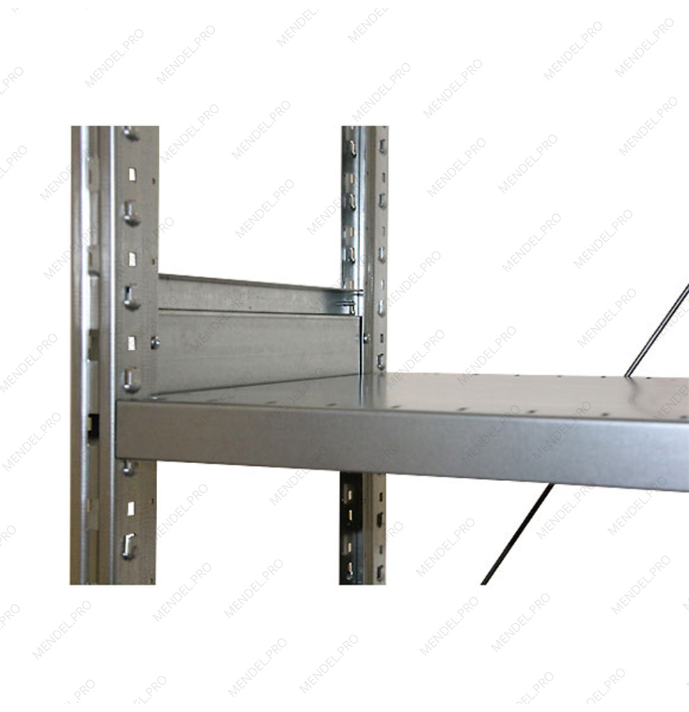 Стеллаж среднегрузовой на зацепах 2500х1000х400 (6 полок)