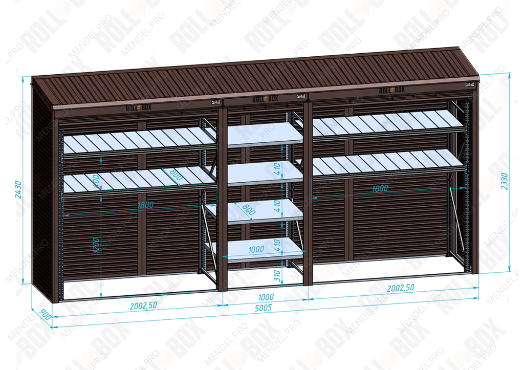 Шкаф уличный ROLL‑BOX VILLAGE ROOF XL-3.3