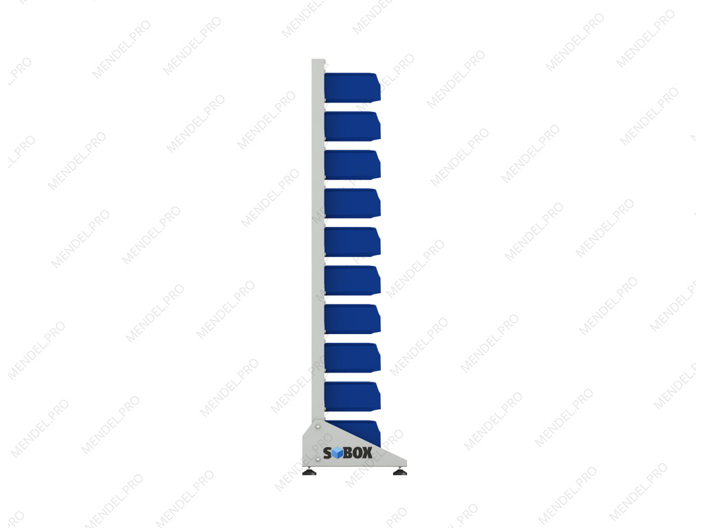 Стеллаж для пластиковых лотков S-BOX односторонний 1800x1000x450.02