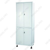 Шкаф медицинский металлический двухсекционный двухдверный с дверками металл-металл для медикаментов ШМ-2.101-"Айболит"