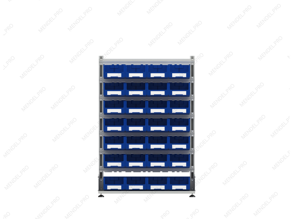 Стеллаж для пластиковых лотков S-BOX двухсторонний 1500x1000x800.03