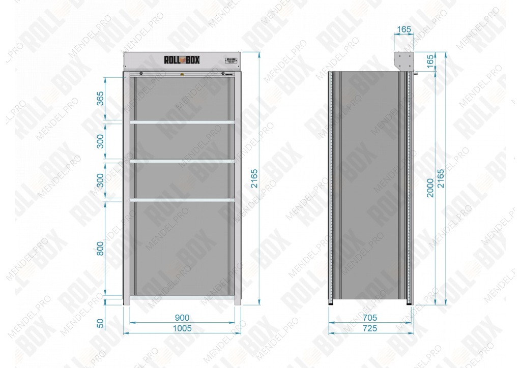 Роллетный шкаф в паркинг ROLL-BOX SIMPLE 10.07.5.V2