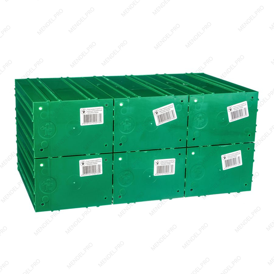Пластиковый короб Стелла-техник C-2-К6-зеленый-прозрачный