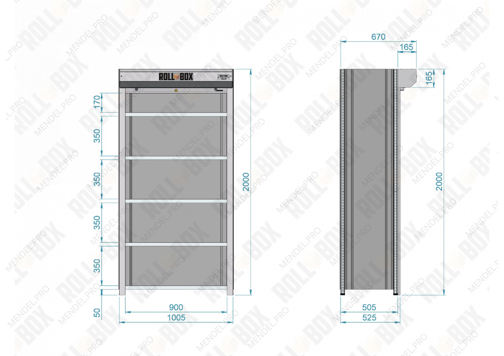 Шкаф роллетный ROLL-BOX SIMPLE 10.05.6.V1