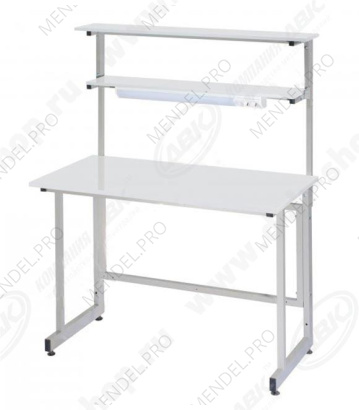 Стол лабораторный с 2-мя полками ЛК-1500 СП (1500х630х1550/850) (Керамика, Белый)