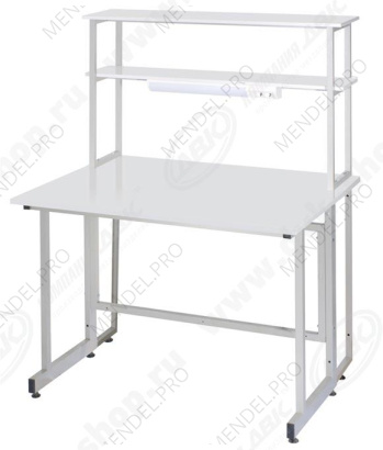 Стол лабораторный химический (с тех. приставкой) ЛК-900 СПТ (900х900х1450/750) (Керамика, Белый)