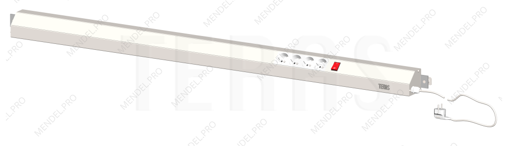 Панель электромонтажная 1500 мм (выключатель, розетки 4 шт.)