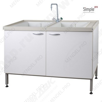 Мойка лабораторная химическая ЛК-1200 СМС-ПВ(1200х600х850) раковина-полипропилен, глубина  300