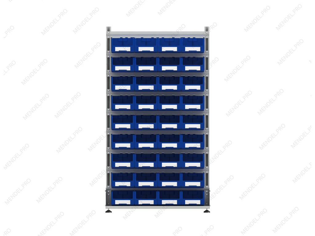 Стеллаж для пластиковых лотков S-BOX двухсторонний 1800x1000x800.03