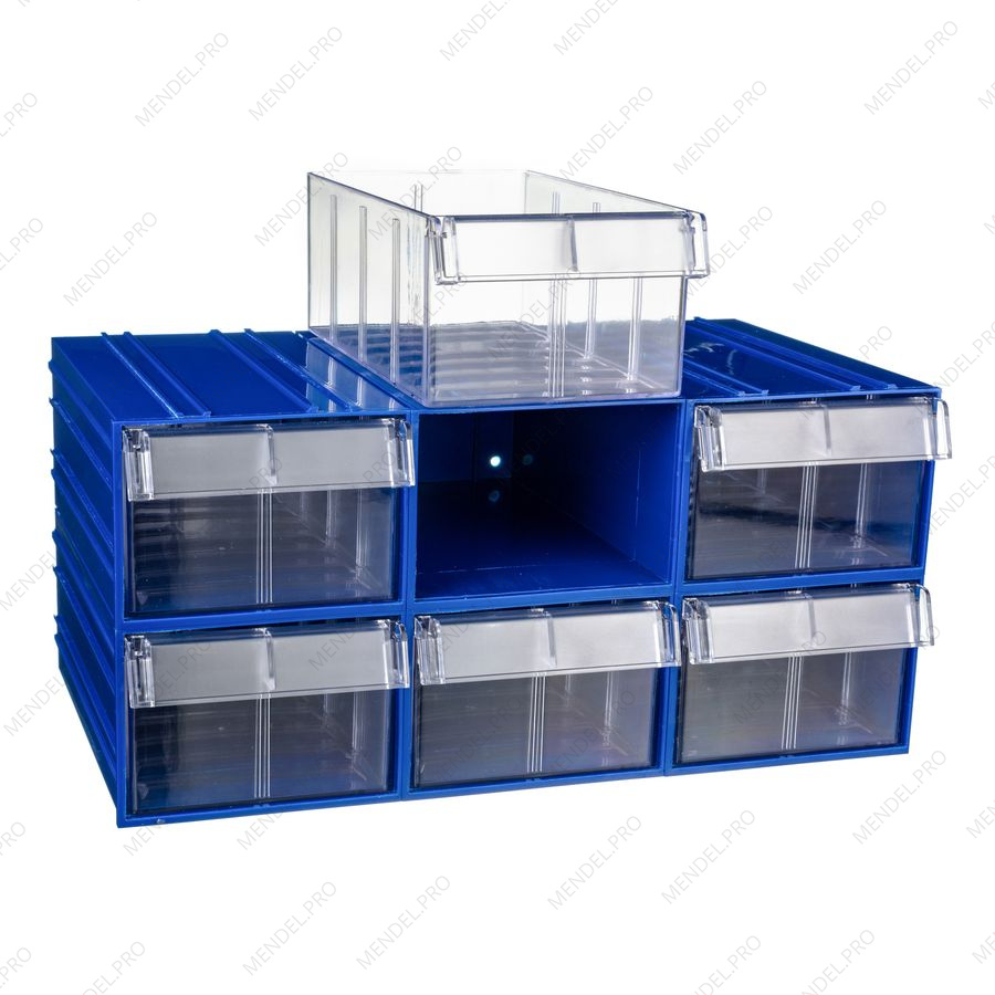 Пластиковый короб Стелла-техник C-2-К6-синий-прозрачный