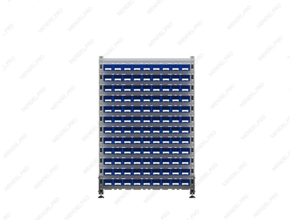 Стеллаж для пластиковых лотков S-BOX двухсторонний 1500x1000x800.01