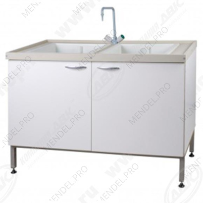 Мойка лабораторная химическая ЛК-1500 СМС-ПВ(1500х600х850) раковина-полипропилен, глубина  300