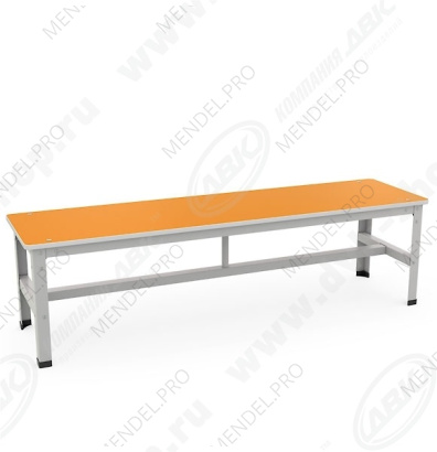 Скамейка 1500 Сиденье оранжевое ДСП наб