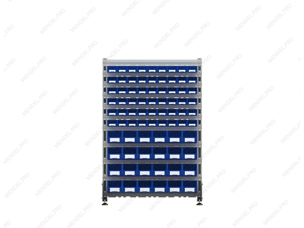 Стеллаж для пластиковых лотков S-BOX двухсторонний 1500x1000x800.04