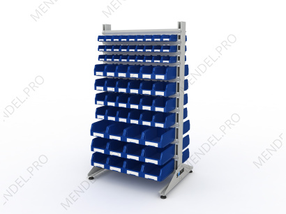 Стеллаж для пластиковых лотков S-BOX двухсторонний 1800x1000x800.05