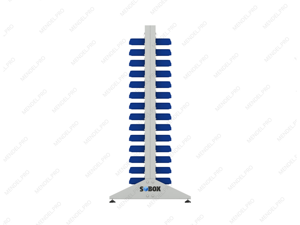 Стеллаж для пластиковых лотков S-BOX двухсторонний 1800x1000x800.01