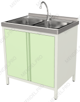 Стол лабораторный с мойкой СТМ-2/1